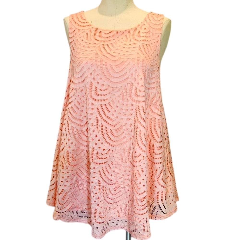 New Directions Soft Pink Laced Top